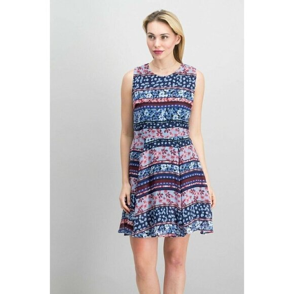 Maison Jules Womens Floral Printed Fit & Flare Dress Size S XL - Picture 3 of 12